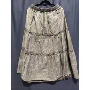 Zenana Outfitters Women's Acid Wash Tiered Skirt Size 1x